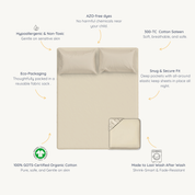 Organic Kids Fitted Sheet - Oat - Makemake Organics