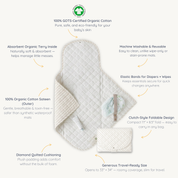 Organic Portable Changing Mat - Oat Stripes - Makemake Organics