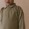 Organic Long Sleeve Polo - Olive - Makemake Organics