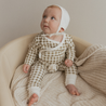 Organic Kimono Onesie & Pants Set - Olive Gingham - Makemake Organics