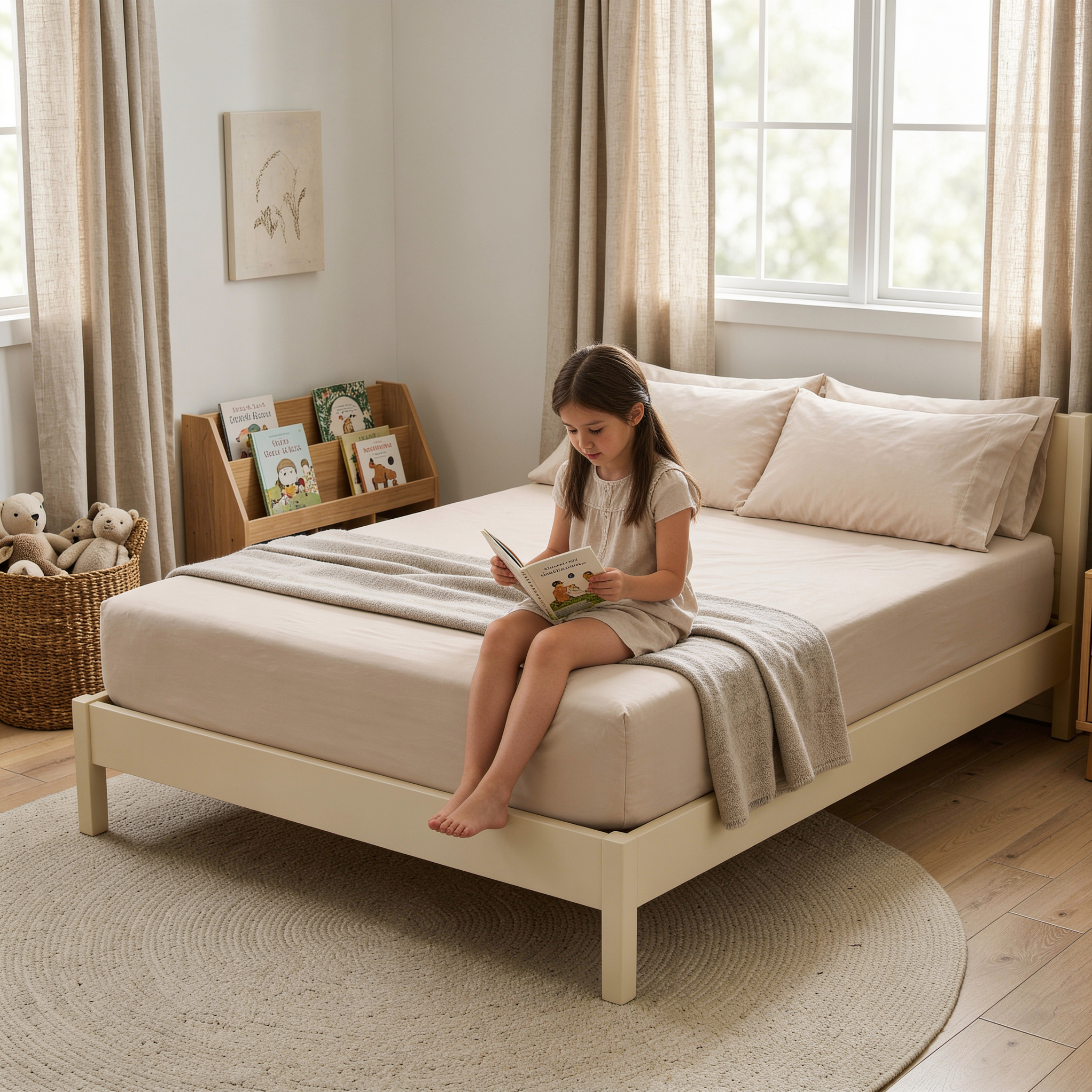 Organic Kids Fitted Sheet - Pecan - Makemake Organics