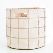 Handmade Canvas Storage Basket Lace - Pecan - Makemake Organics