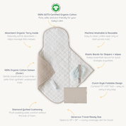 Organic Portable Changing Mat - Pecan - Makemake Organics