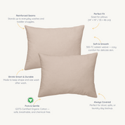 Organic Toddler Pillowcase - Pecan - Makemake Organics