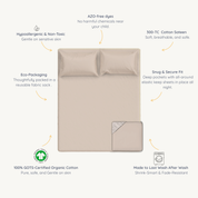 Organic Kids Fitted Sheet - Pecan - Makemake Organics