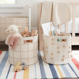 Handmade Canvas Storage Basket Lace - Pecan