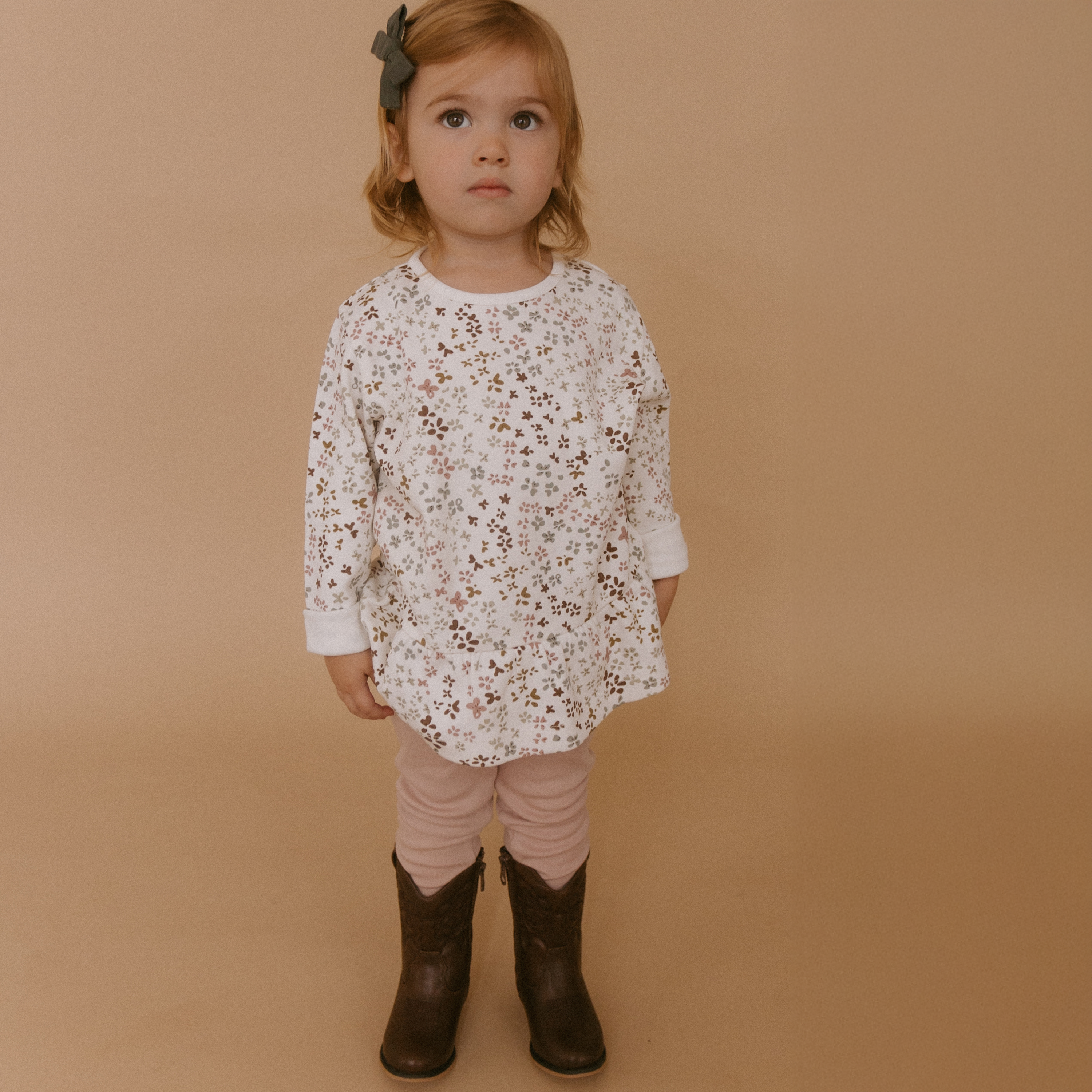 Organic Peplum Top & Leggings Set - Garden - Makemake Organics