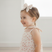 Organic Hair Bow Clip - Pink  Bloom - Makemake Organics