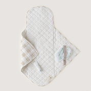 Organic Portable Changing Mat - Plaid Oat - Makemake Organics