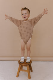 Organic Long Sleeve Bubble Romper - Sun