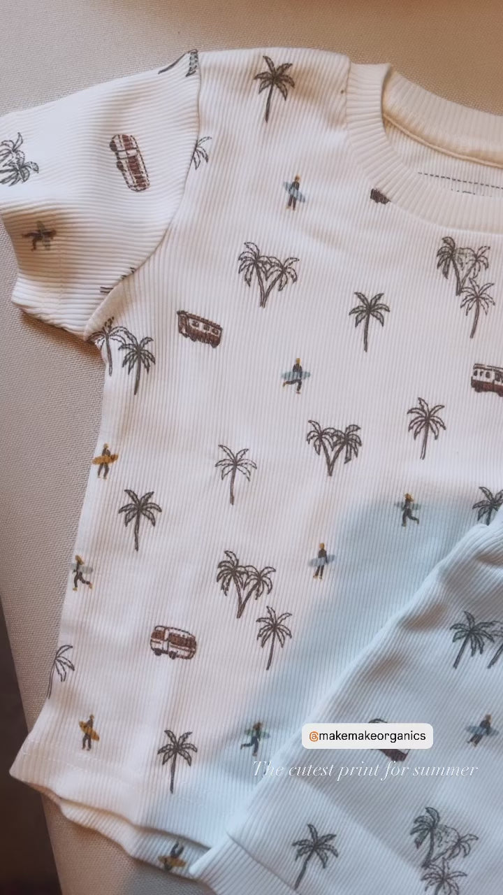 Organic Baby Toddler Tee and  Shorties Set - Malibu