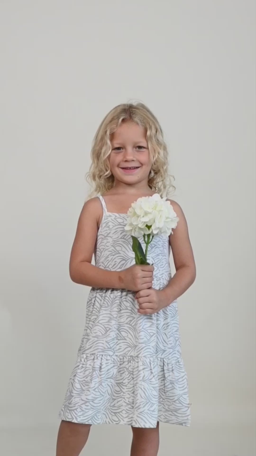 Organic Strap Tiered Dress - Waves