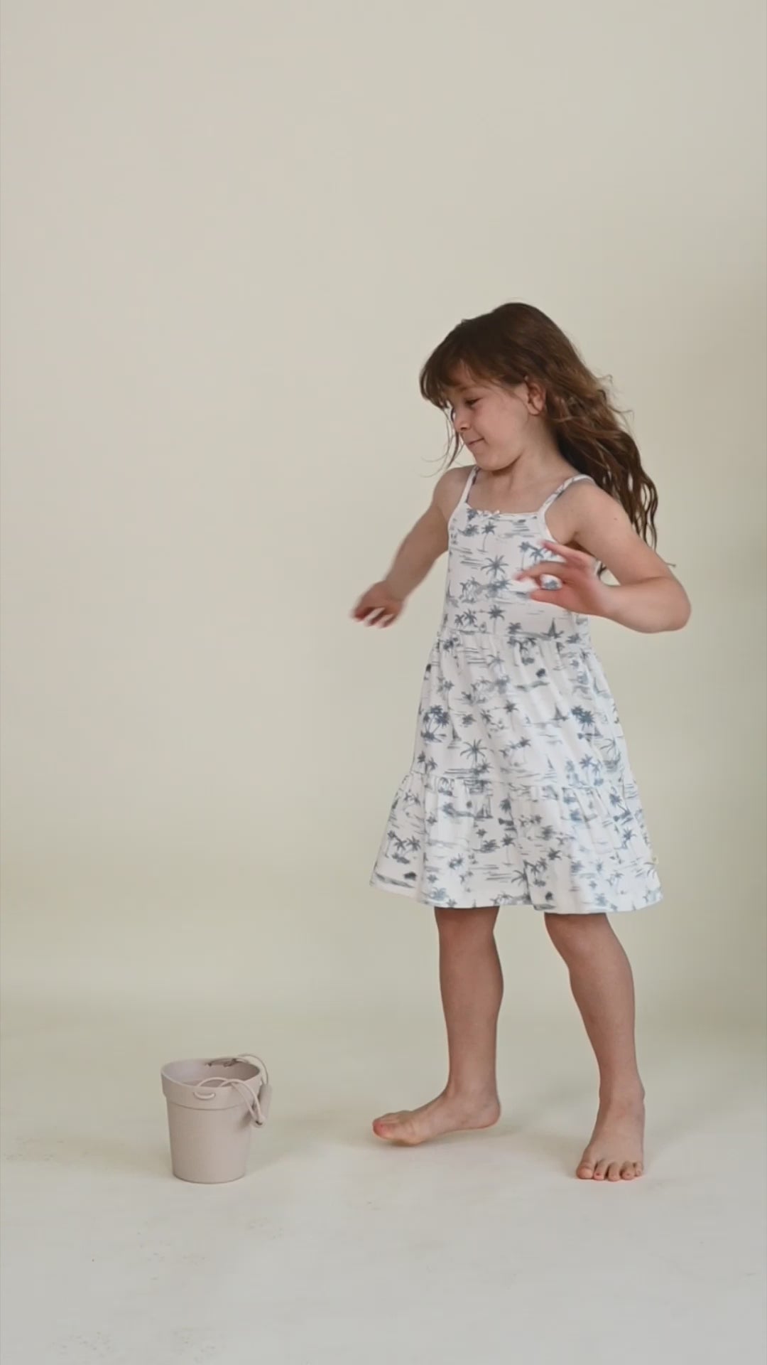 Organic Strap Tiered Dress - Coastal