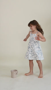 Organic Strap Tiered Dress - Coastal