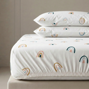 Organic Kids Fitted Sheet - Rainbow - Makemake Organics