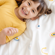 Organic Kids Fitted Sheet - Rainbow - Makemake Organics
