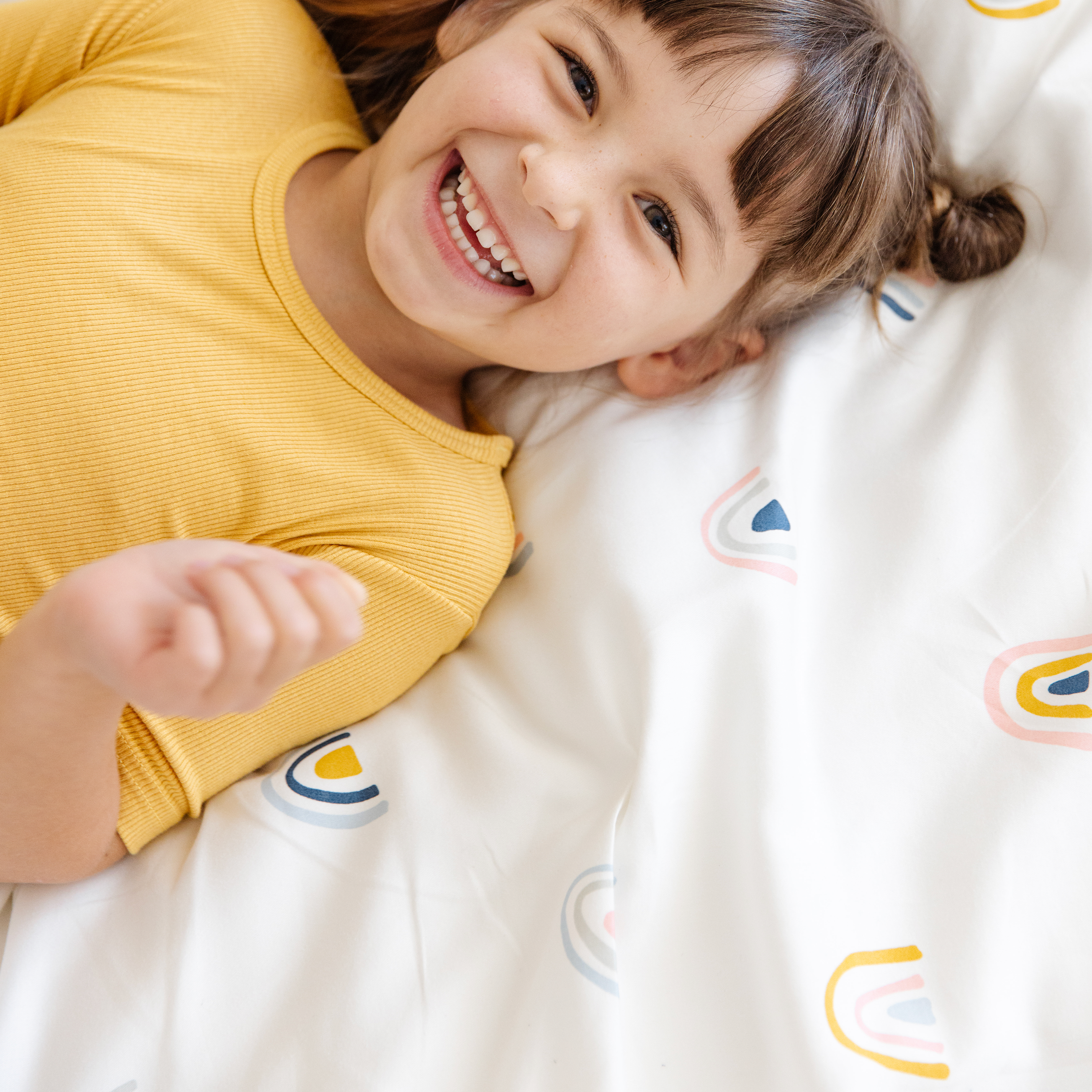 Organic Kids Fitted Sheet - Rainbow - Makemake Organics