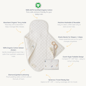 Organic Portable Changing Mat - Rainbow - Makemake Organics