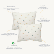 Organic Toddler Pillowcase - Rainbow - Makemake Organics