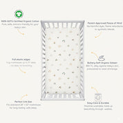Organic Crib Sheet - Over The Rainbow - Makemake Organics