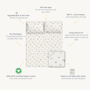 Organic Kids Fitted Sheet - Rainbow - Makemake Organics
