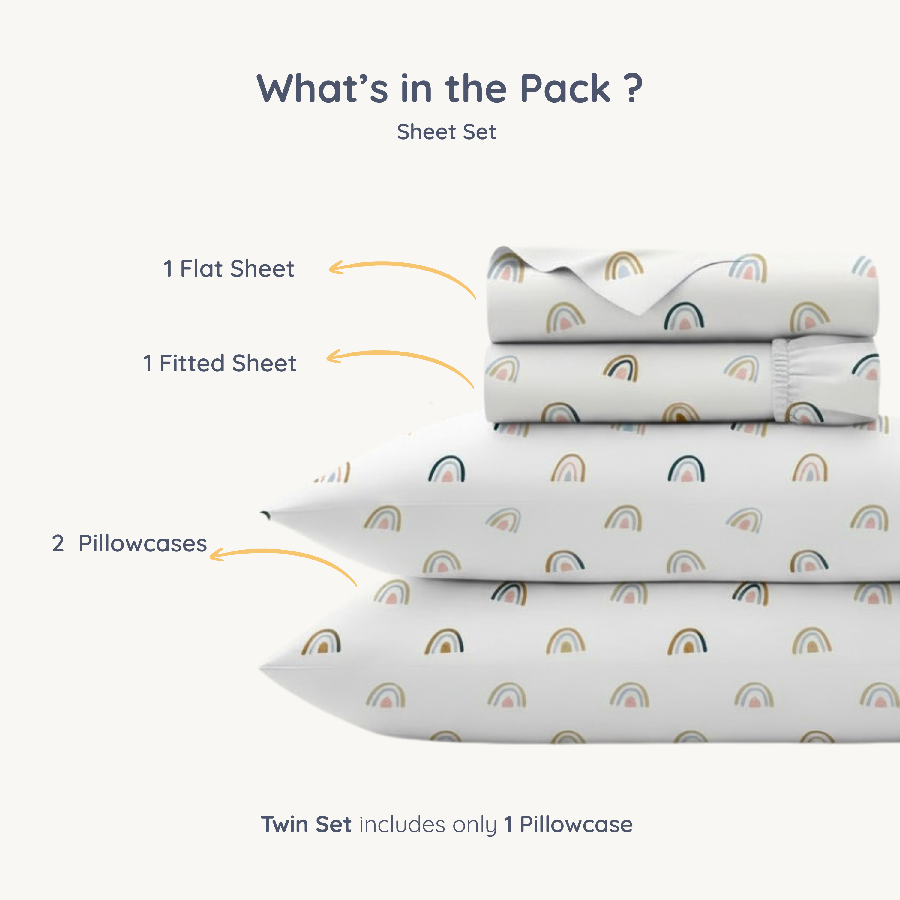 Organic Cotton Sheet Set - Rainbow - Makemake Organics