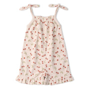Organic Ruffle Jumpsuit - Cherry - Makemake Organics