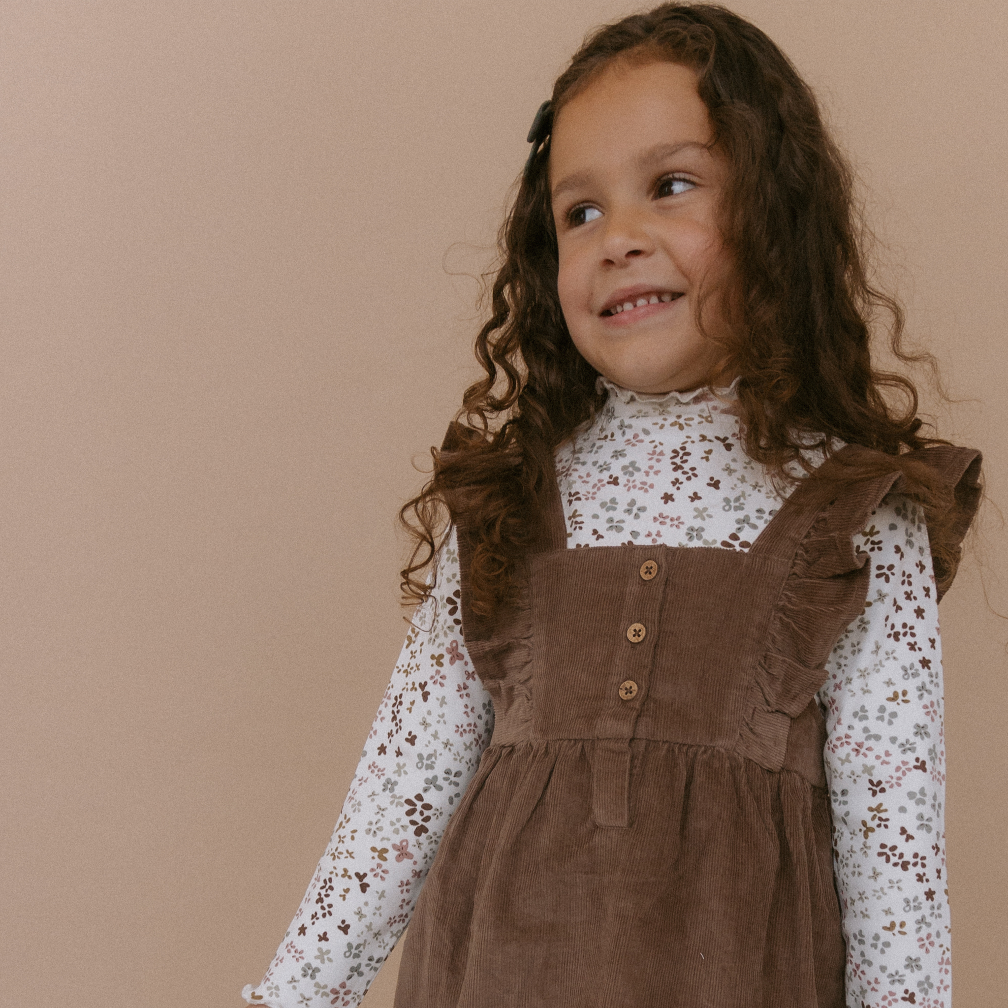 MakeMake Organics Organic Ruffle Corduroy Dress - Dark Brown MakeMake Organics Organic Ruffle Corduroy Dress - Dark Brown
