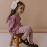 Organic Ruffle Long Sleeve Top Set of 2 - Thistle + Berry - Makemake Organics