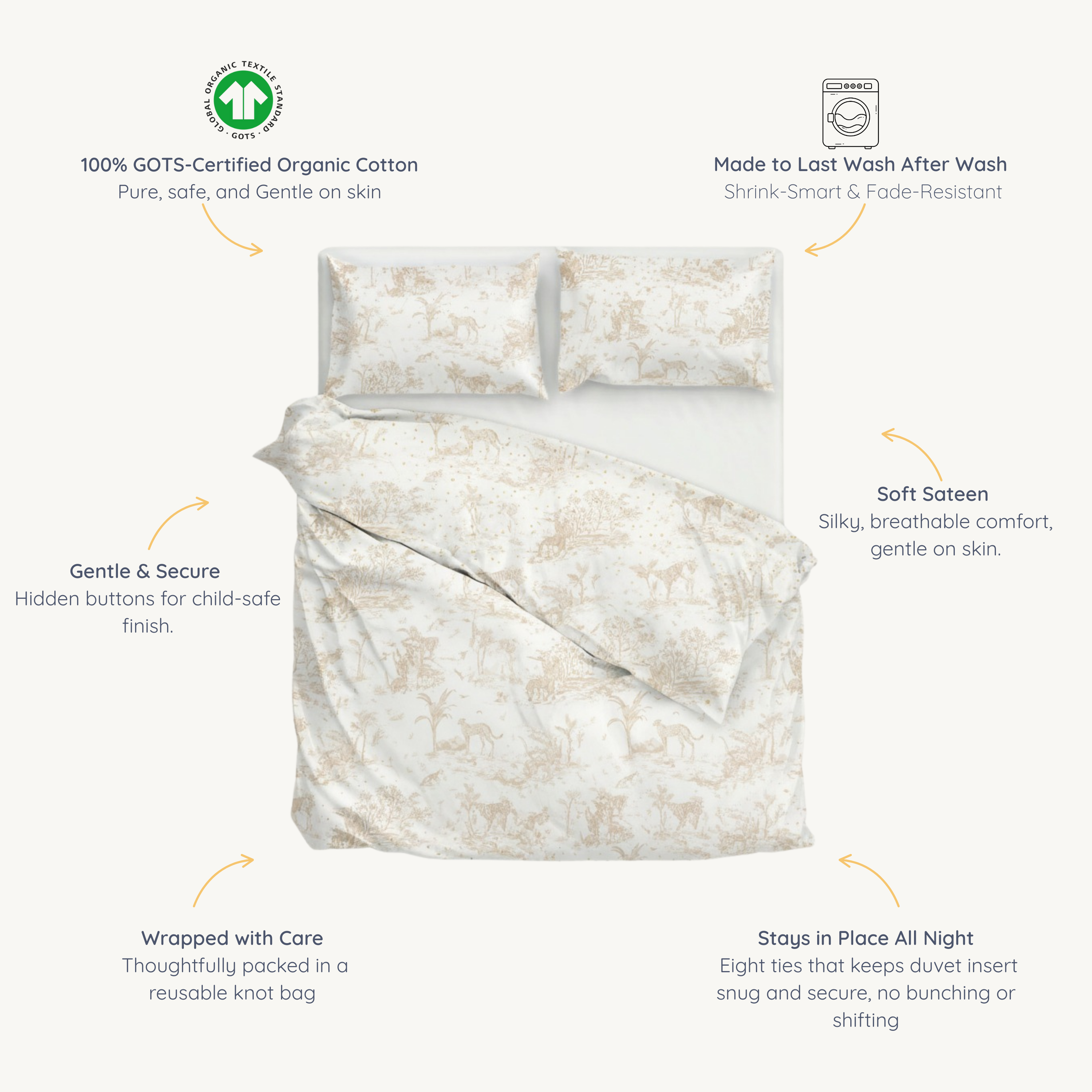 Organic Duvet Cover - Safari - Makemake Organics