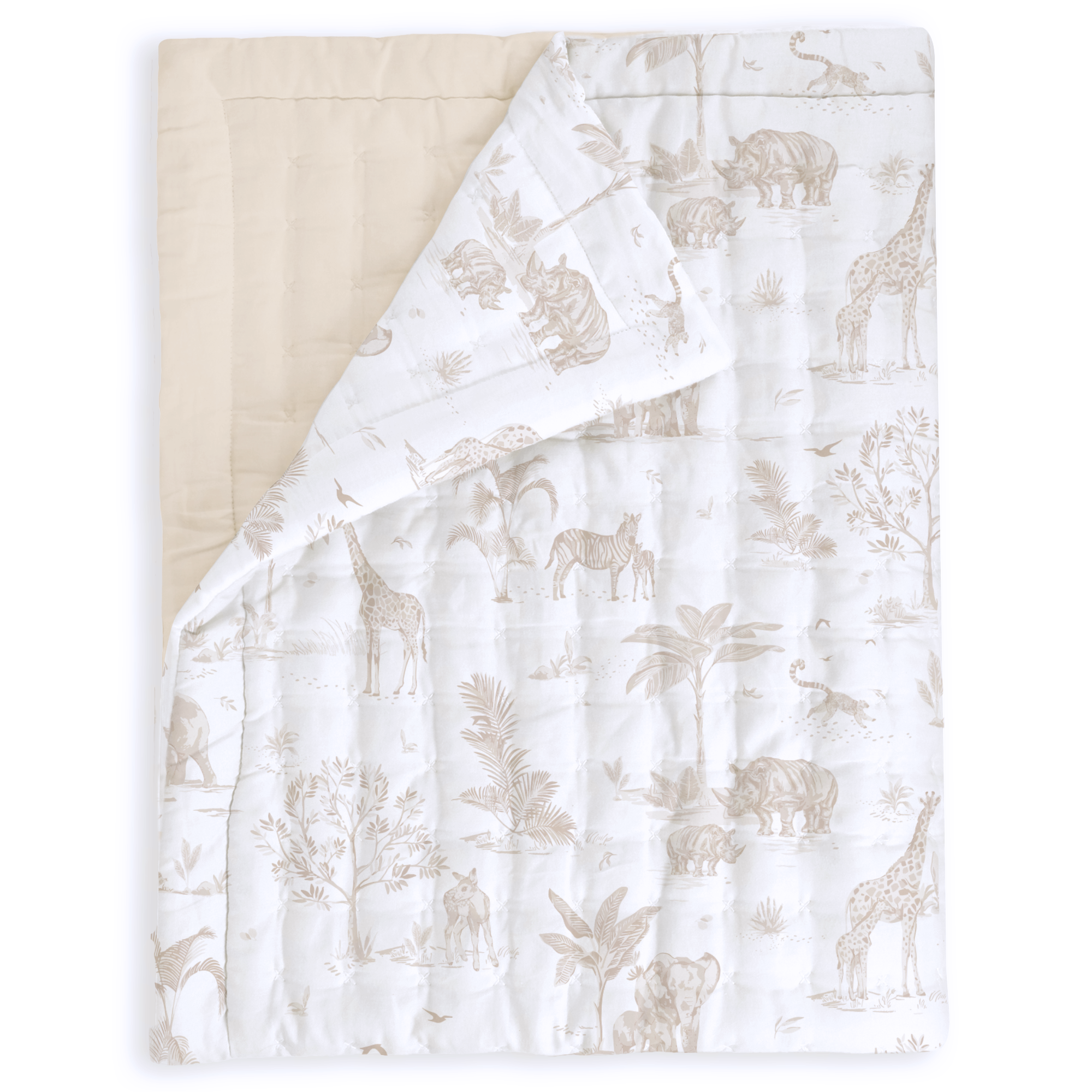 Organic Kids Quilt - Safari & Oat - Makemake Organics