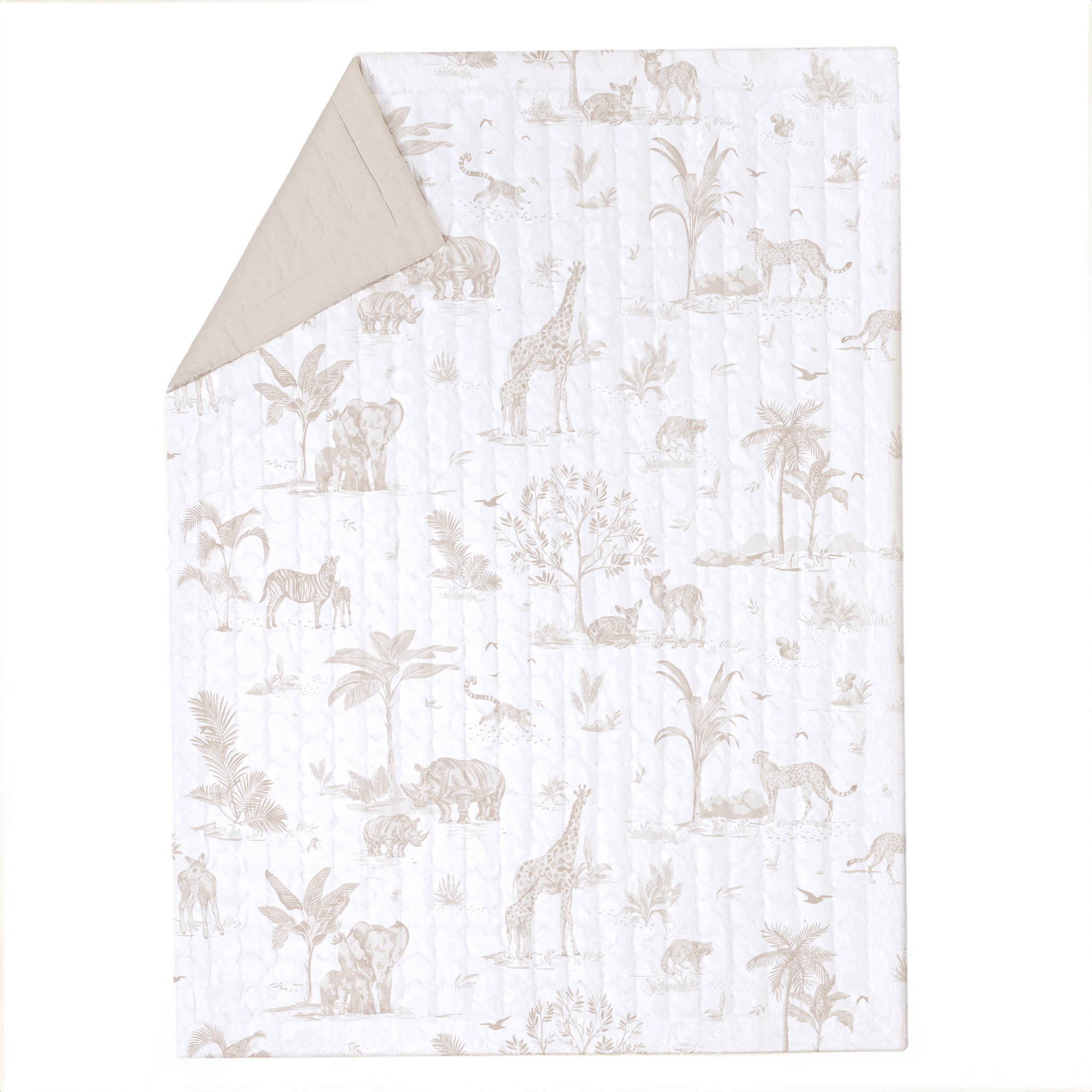 Organic Kids Quilt - Safari & Oat - Makemake Organics