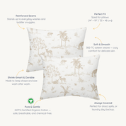 Organic Toddler Pillowcase - Safari - Makemake Organics