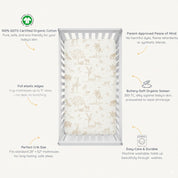 Organic Crib Sheet - Safari - Makemake Organics
