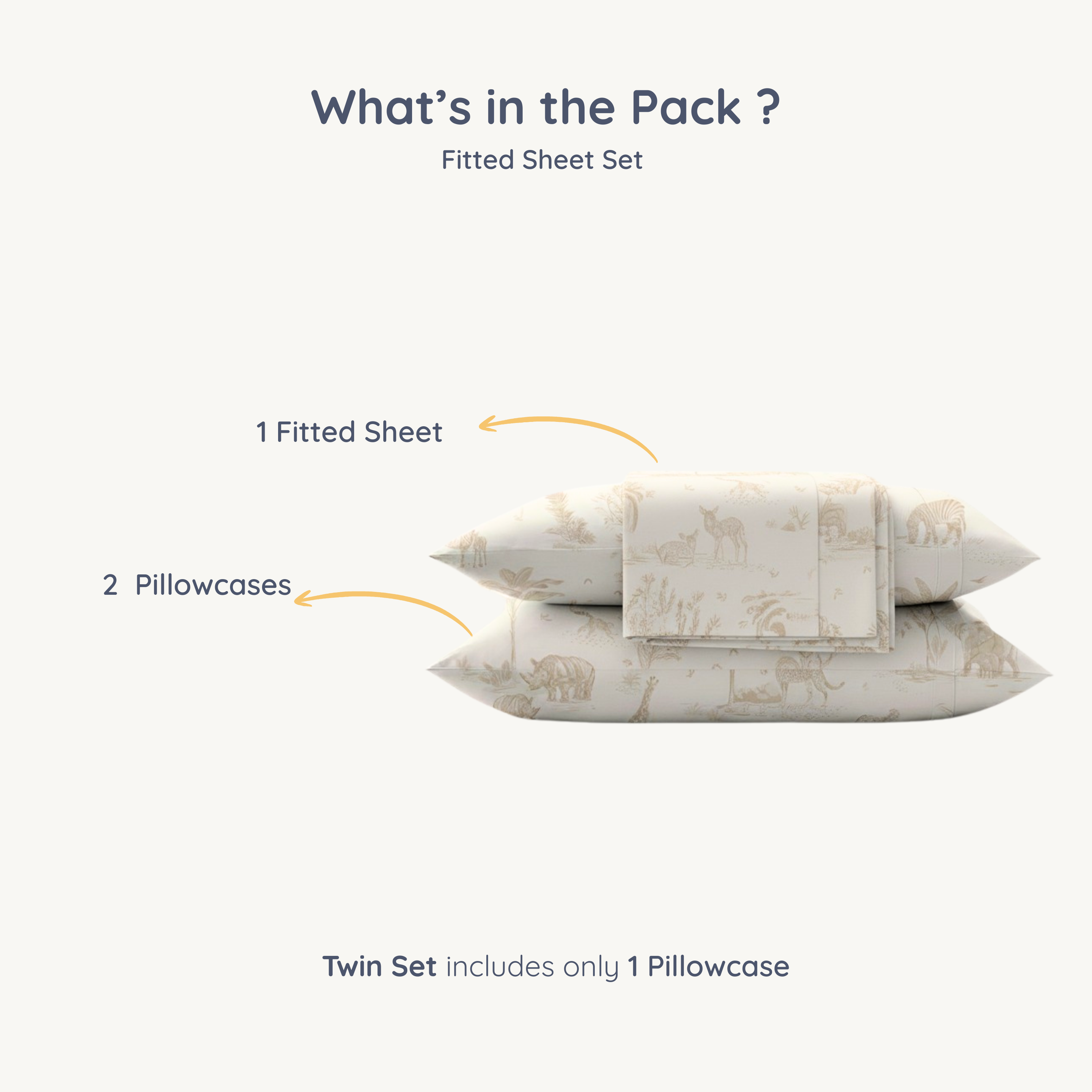 Organic Kids Fitted Sheet - Safari - Makemake Organics
