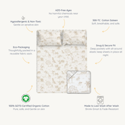 Organic Kids Fitted Sheet - Safari - Makemake Organics