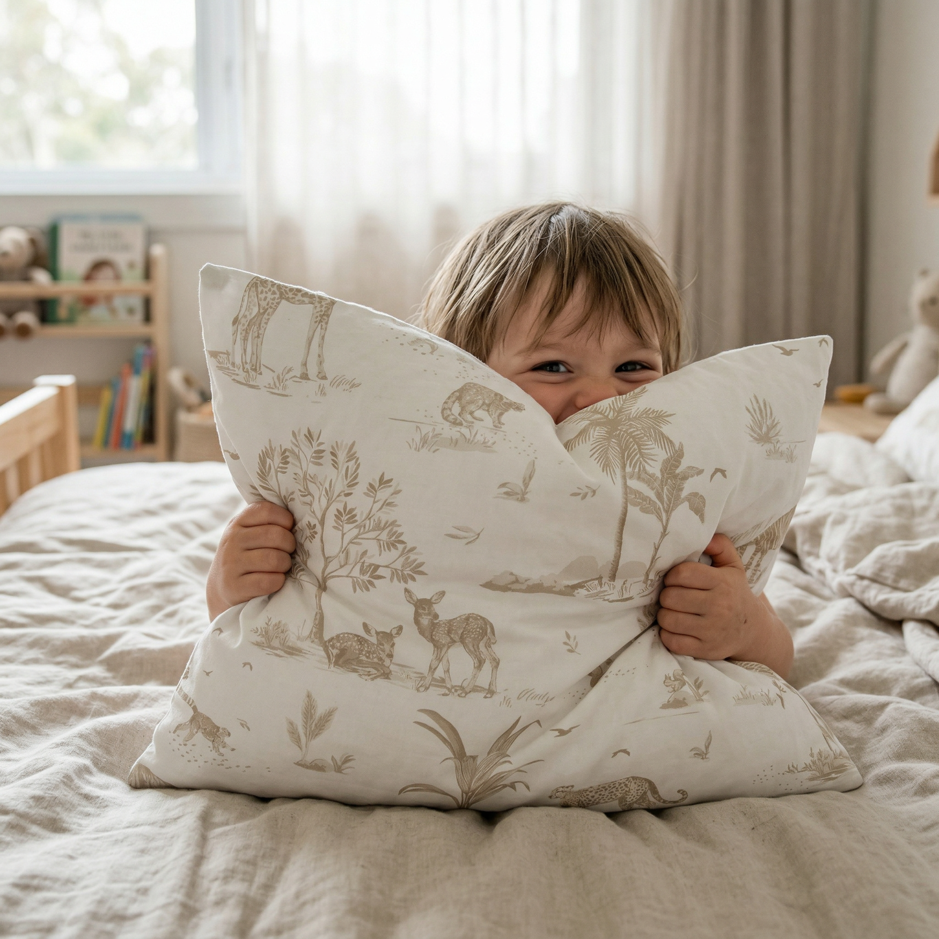 Organic Toddler Pillowcase - Safari - Makemake Organics