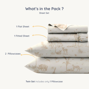 Organic Cotton Sheet Set - Safari (Open Box) - Makemake Organics