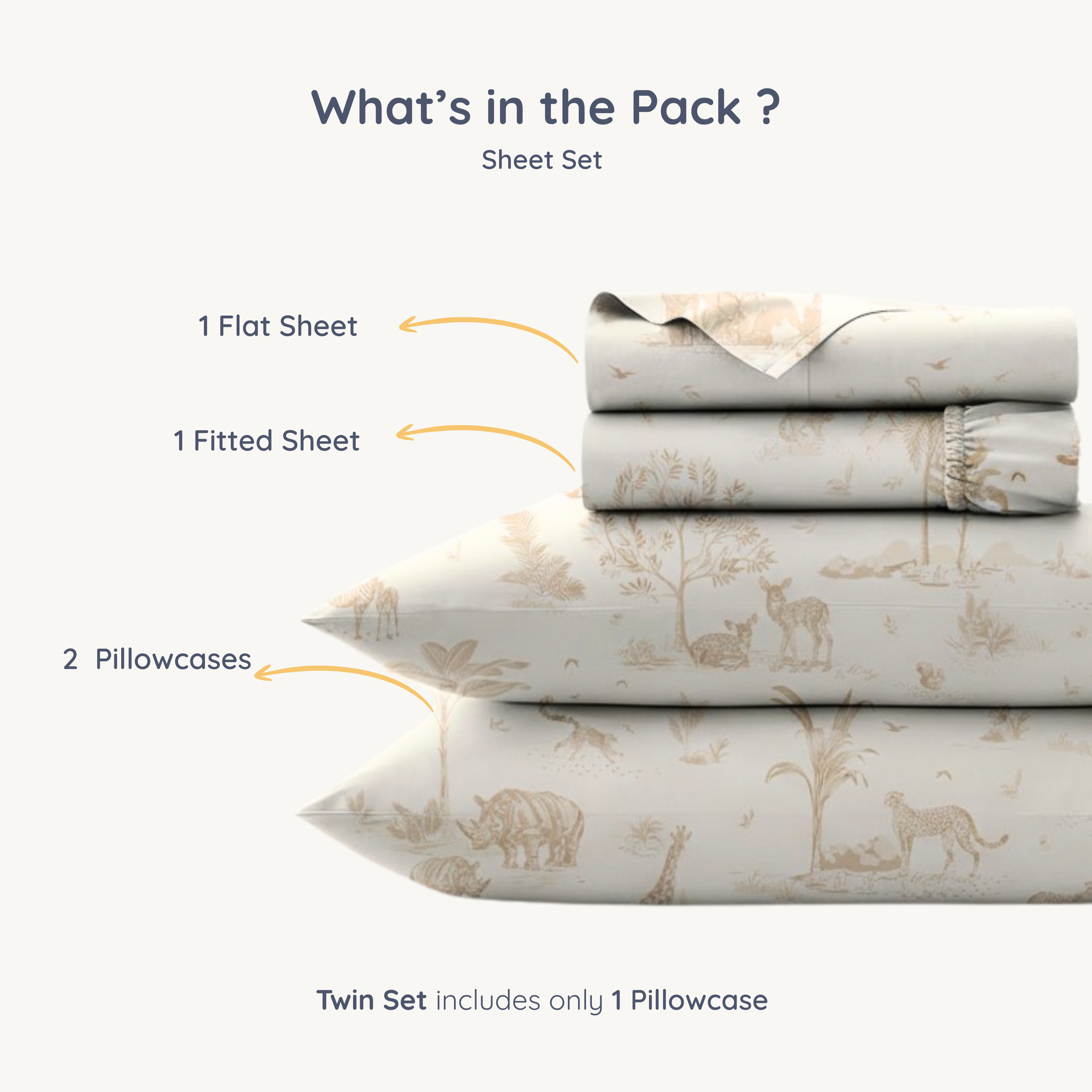 Organic Cotton Sheet Set - Safari (Open Box) - Makemake Organics