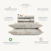 Organic Cotton Sheet Set - Safari (Open Box) - Makemake Organics