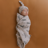 Organic Swaddle Blanket & Hat Set - Airplanes - Makemake Organics