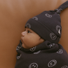 Organic Swaddle Blanket & Hat Set - Happy Face - Makemake Organics