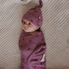 Organic Swaddle Blanket & Hat Set - Bows - Makemake Organics