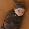 Organic Swaddle Blanket & Hat Set - Leopard - Makemake Organics