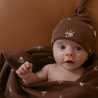 Organic Swaddle Blanket & Hat Set - Birch - Makemake Organics