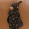 Organic Swaddle Blanket & Hat Set - Happy Face - Makemake Organics