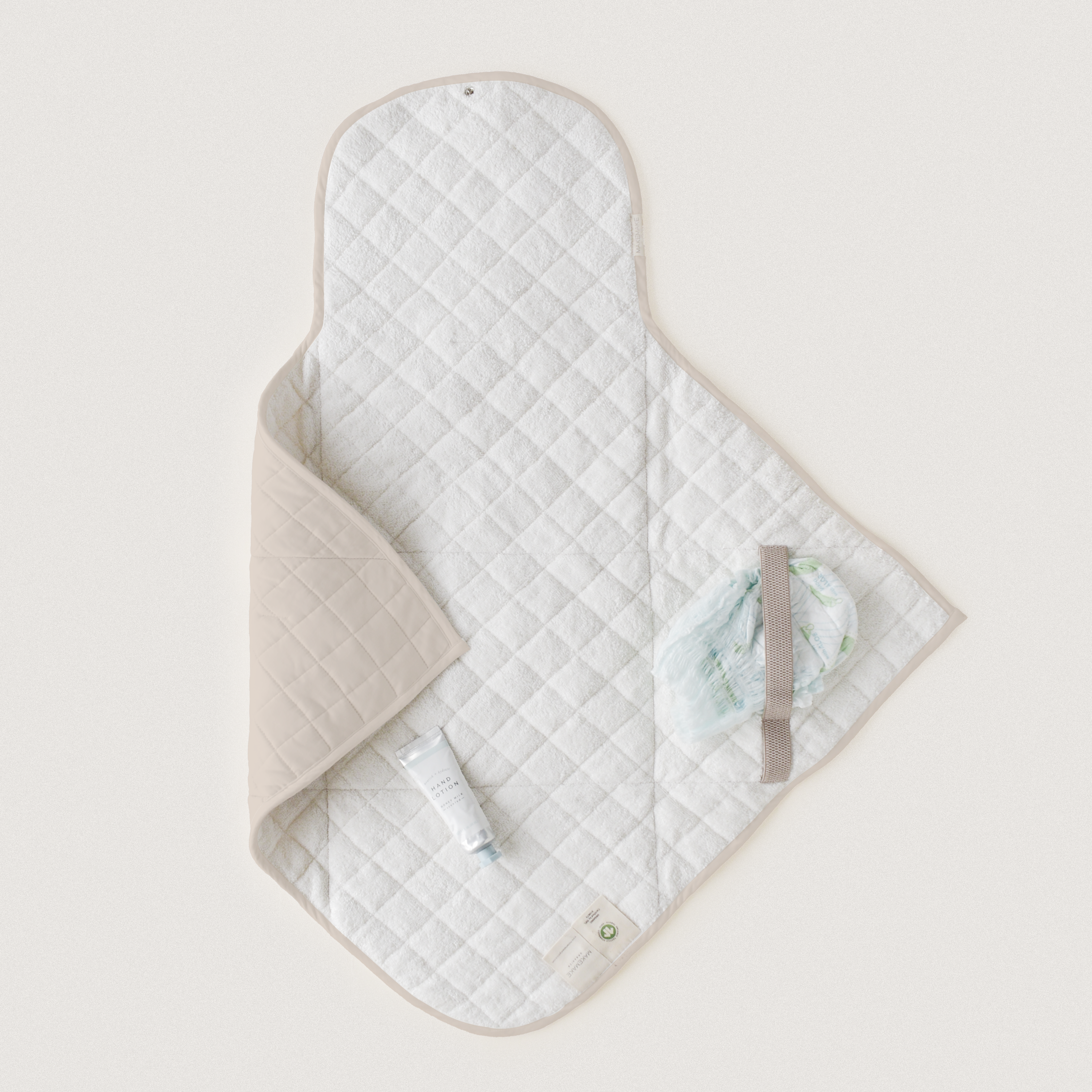 Organic Portable Changing Mat - Taupe - Makemake Organics