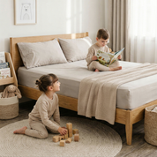 Organic Kids Fitted Sheet - Taupe - Makemake Organics
