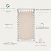 Organic Crib Sheet - Taupe - Makemake Organics