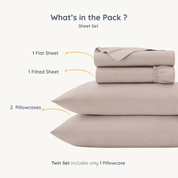 Organic Cotton Sheet Set - Taupe - Makemake Organics